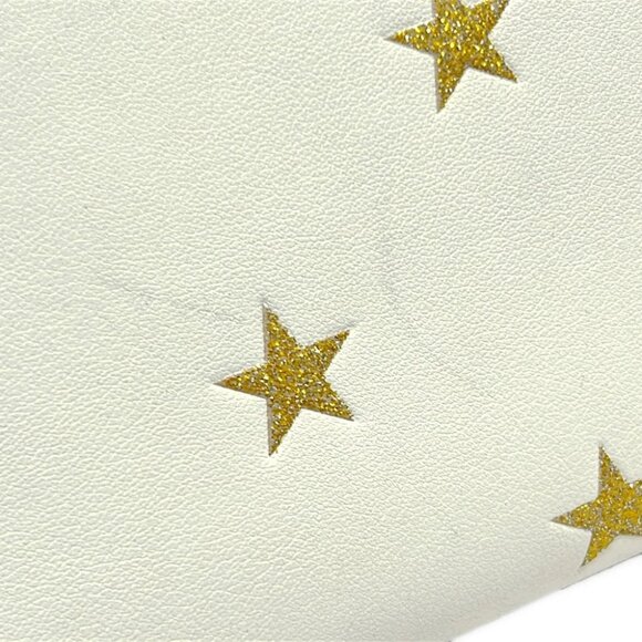 Auth COACH Long Zip Around Wallet Star Print CW479 Cream Gold Leather - - Picture 3 of 8
